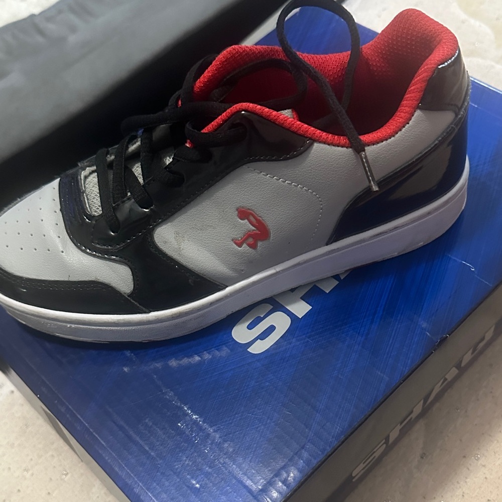Kids' Black, Red, and Gray Sneakers